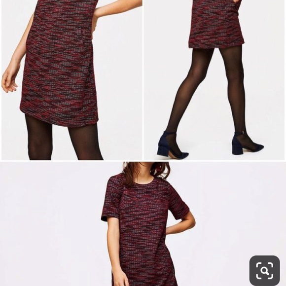 Ann Taylor LOFT Tweed Pocket Shift Dress - Picture 2 of 6